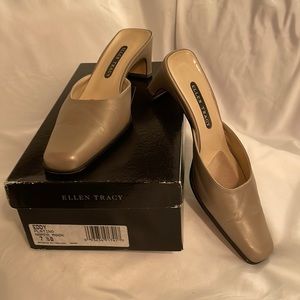 Vintage Ellen Tracy Eddy nappa leather mules
